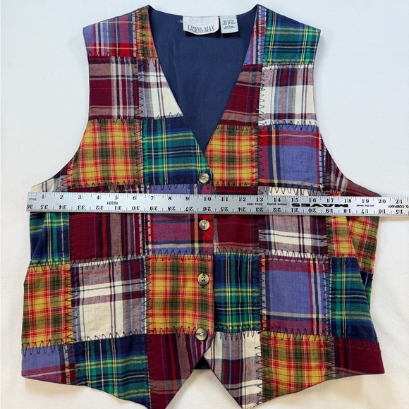 Vintage 90’s Casey & Max Patchwork Vest Large - Picture 4 of 7
